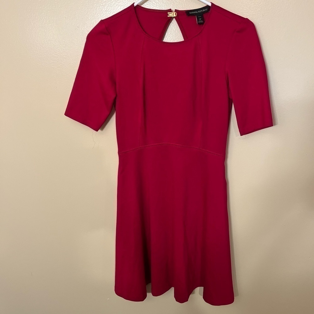 Banana Republic Cranberry Ponte Dress Sz 0P NWT